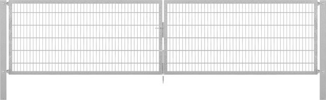 Doppeltor Flexo Plus aus Stahl, Feuerverzinkt, Breite: 500 cm, Höhe: 120 cm, inklusive Pfosten 100 x 100 cm - Bild 1