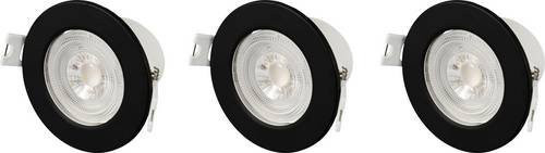 Sygonix SY-6418010 LED-Einbauleuchte 3er Set, Schwarz, Warmweiß, rund, verstellbar - Bild 1