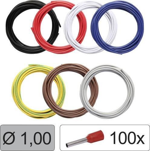 Quadrios 25CW115 Einzelader LiFY Kabel 1,0 mm² Set in verschiedenen Farben mit Kupferleiter - Bild 1