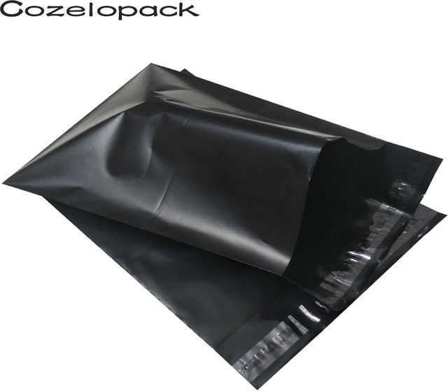 Cozelopack Poly Mailer Versandtaschen Schwarz, 10 Stück, wasserdicht und reißfest, B: 30,0 cm, H: 17,0 cm - Bild 1