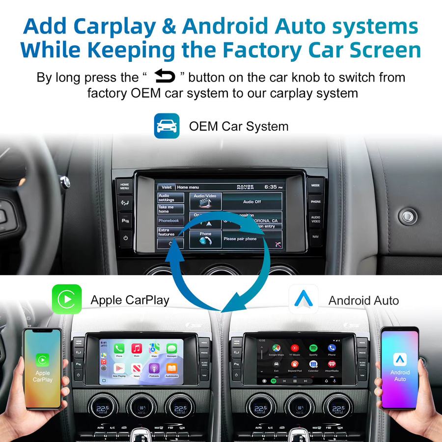 LEXXSON Drahtloses CarPlay und Android Auto Interface Upgrade Kit für Jaguar XE XF XJL F-TYPE 2012-2016 mit Bluetooth und Wi-Fi - Bild 4
