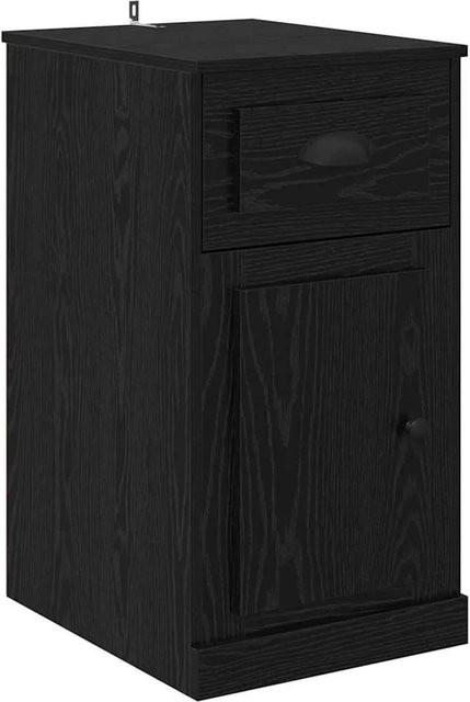 vidaXL Seitenschrank in Schwarz und Eichen-Optik, modern und freistehend, B/T/H: 40 x 50 x 75 cm - Bild 1