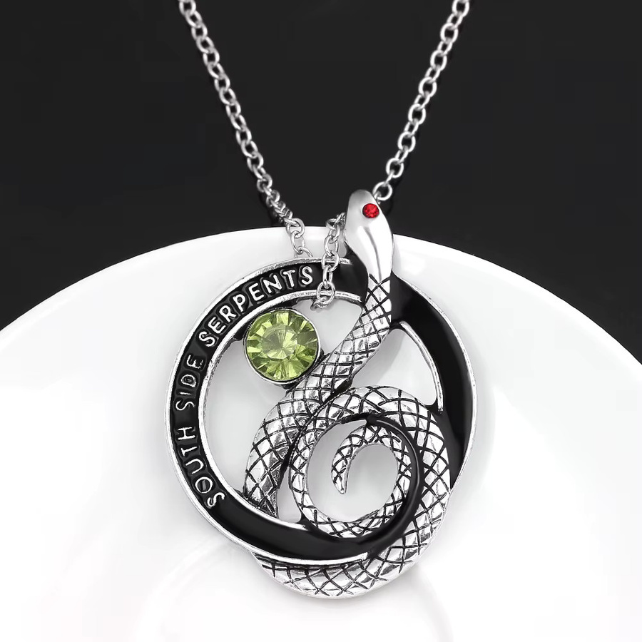 TAKARA TOMY Schlangen-Halskette, Silber, Kristall, Unisex - Bild 4