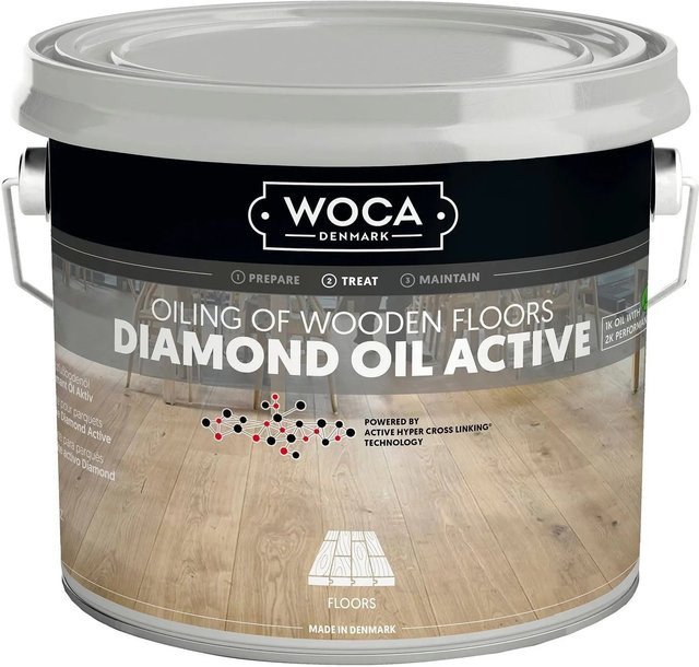 Woca Diamant Aktiv Öl Pflegeöl für Holzböden in Natur, 2,5 l - Bild 1