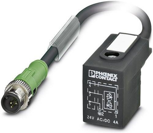 Phoenix Contact SAC-3P-M12MS/1,5-PUR/B-1L-Z Kabel mit Stecker in Schwarz und Grau - Bild 1