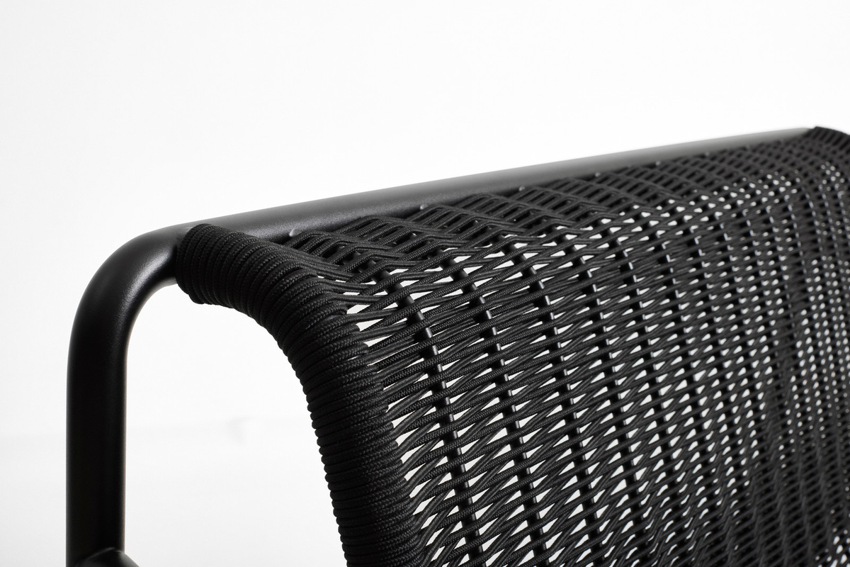 HAY Palissade Cord Lounge Sofa in Schwarz mit Stahlgestell und UV-beständiger Polyesterschnur - Bild 2