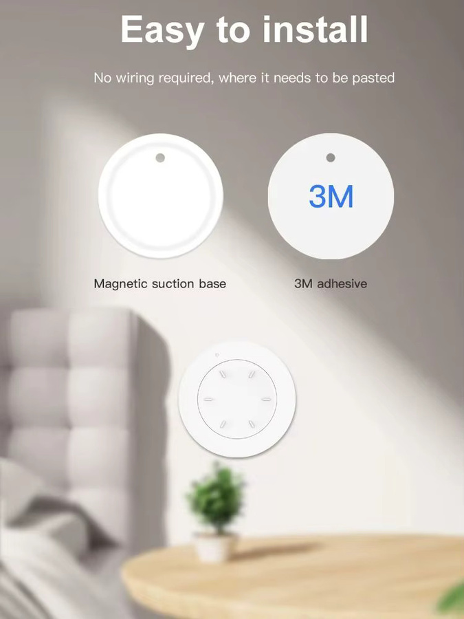 Tuya Smart Knob Scene Switch Weiß – Drahtloser ZigBee Schalter für Tuya, Smart Life, Alexa und App-Steuerung von Licht, Vorhängen und Schaltern - Bild 5