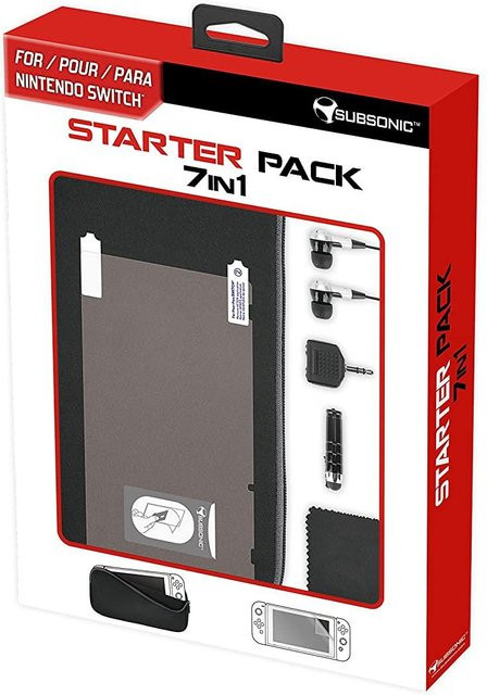 7 in 1 Zubehör Pack für Nintendo Switch in Schwarz mit 3,5 mm Klinkenanschluss - Bild 1