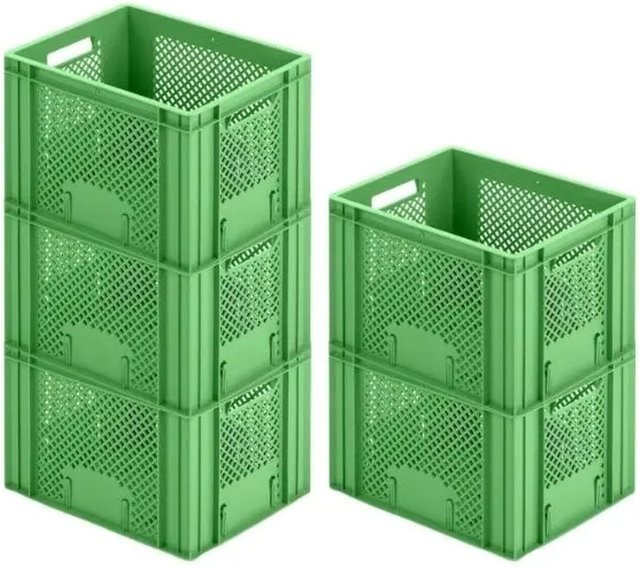 CHEFGASTRO SparSet 5 Eurobehälter Obst- und Gemüsekasten in Grün, H x B x T: 27,2 x 30 x 40 cm, 26 Liter Transportbox - Bild 1