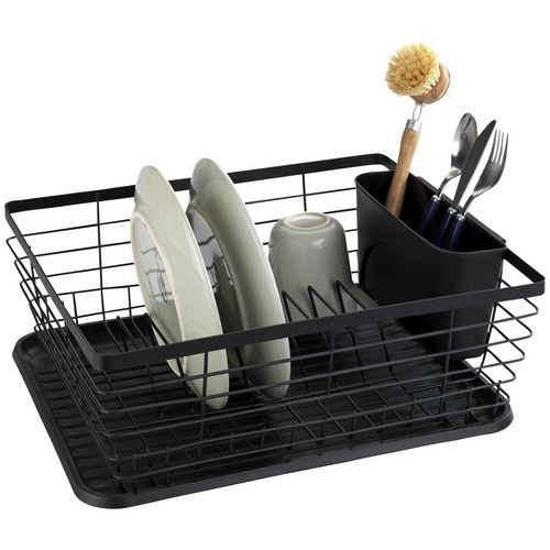 Wenko Geschirrabtropfer aus Metall in Schwarz, Breite: 30,3 cm, Tiefe: 15,0 cm - Bild 4