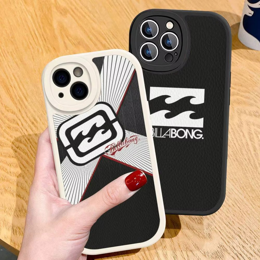 Billabong Leder-Handyhülle für iPhone 16 15 14 13 12 11 Pro Max Plus im Surfing-Design - Bild 4