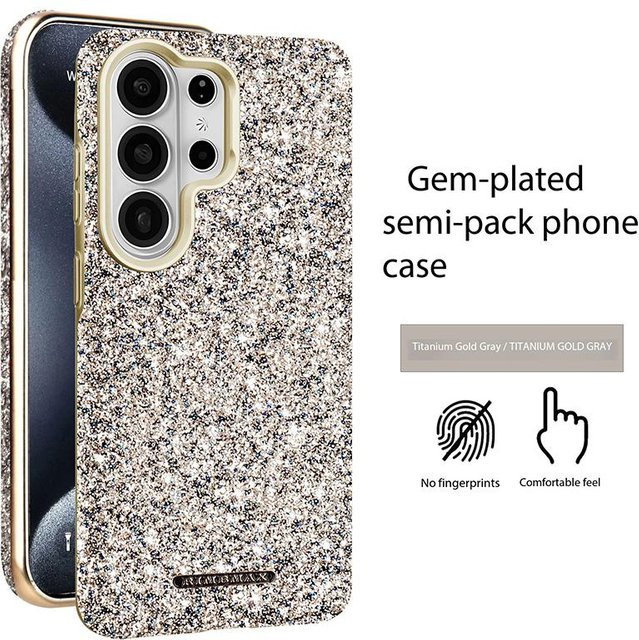 Glitzer Bling Magnetische Handyhülle für Samsung Galaxy S26 Ultra, S25 Plus, S24, S23 Ultra und S25 Ultra in Gold - Bild 1