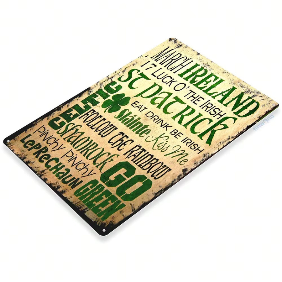 CIFBUY Vintage Irish Pub Blechschild aus Metall in Multicolour für deine St. Patrick's Day Wanddekoration - Bild 2