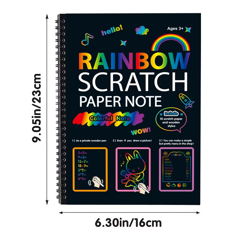 HUALIWEN Kratzbuch für farbenfrohe Zeichnungen in Multicolour - Bild 2