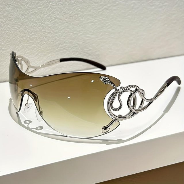 Yiran glasses Sonnenbrille, randlos, oval, braun, Damen - Bild 1