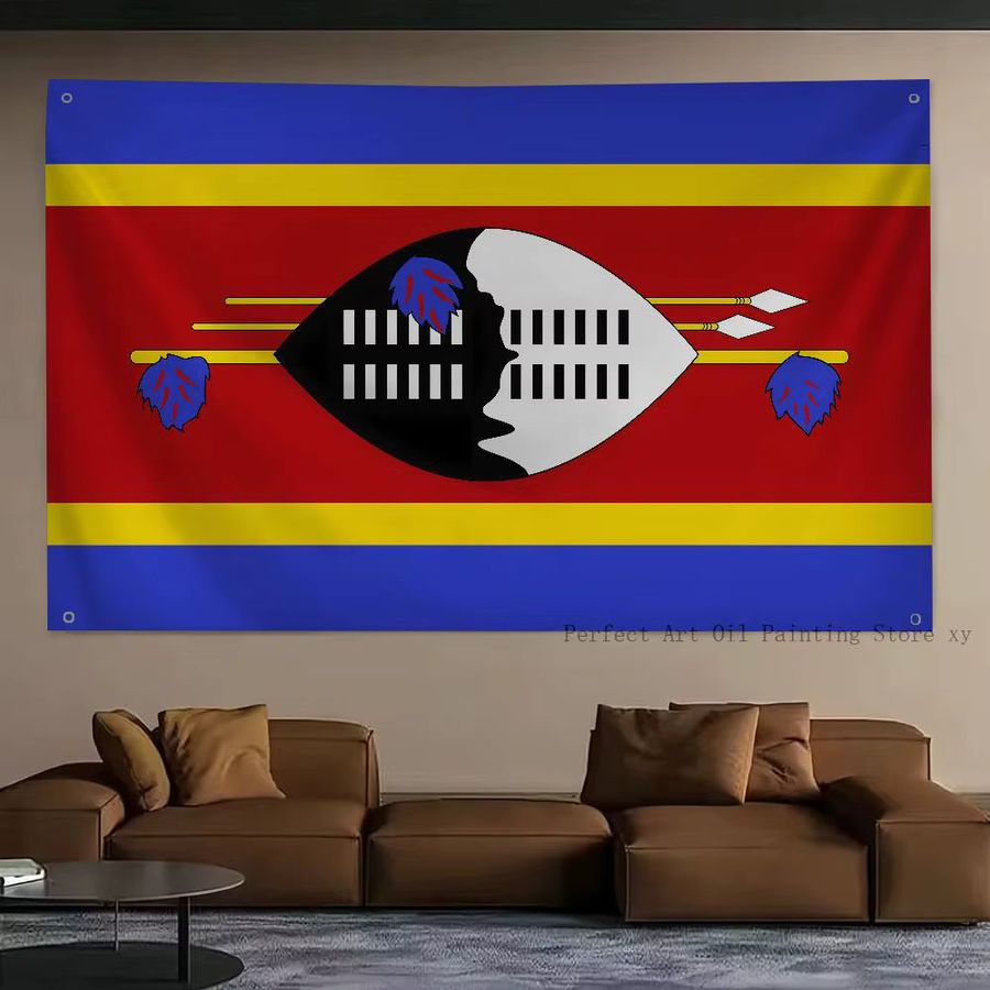 Swasiland-Flagge aus Polyester mit Ösen für die Outdoor-Dekoration - Bild 4