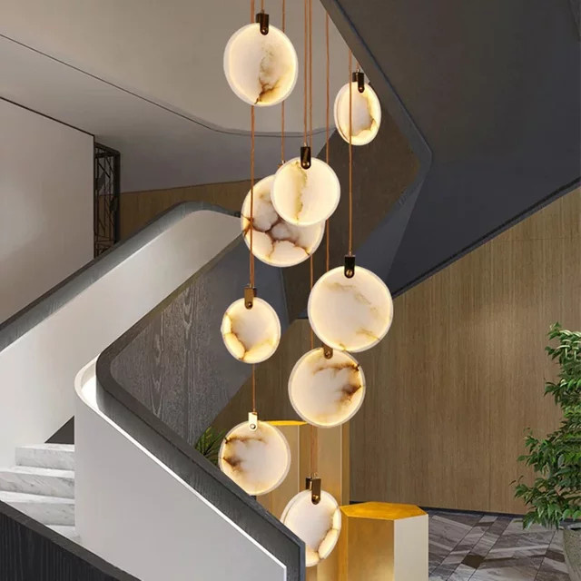 ABCZ Kronleuchter aus Kupfer und Marmor in modernem Luxus-Design für Wohnzimmer, Schlafzimmer oder Treppenhäuser - Bild 1