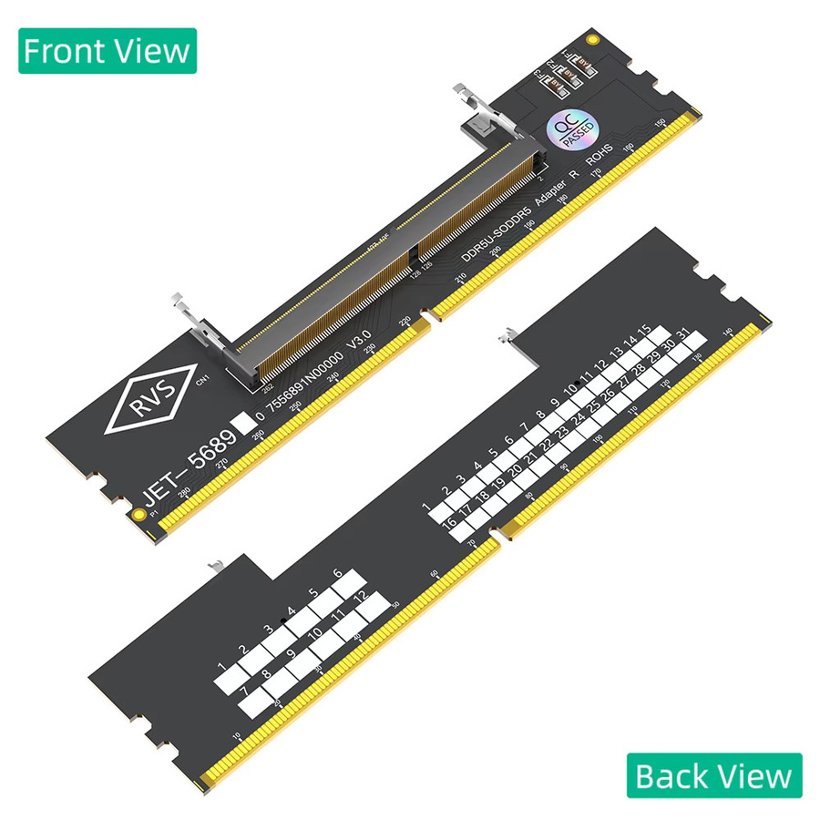 T.F.SKYWINDINTL DDR5 SO-DIMM zu DDR5 U-DIMM Desktop-Adapterkarte in Schwarz - Bild 2