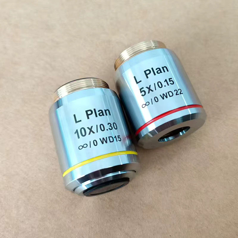 Imsky Plan Infinity Mikroskop-Objektiv mit langer Arbeitsdistanz für biologische Mikroskope, Farbe: Silber, RMS 20,2mm - Bild 1