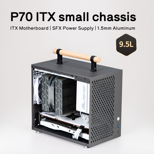 VBNM P70 ITX Mini-A4 Gehäuse aus Aluminium für ITX-Motherboards und SFX-Netzteile - Bild 1