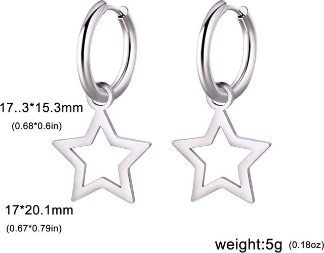 Ohrhänger Stern, Edelstahl, Gold, Damen - Bild 1