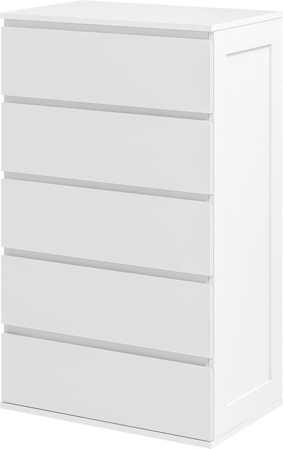 HOMCOM Kommode mit 5 Schubladen in Weiß, modernes Design mit Soft-Close-Funktion, B/T/H: 60 x 38 x 100 cm - Bild 1