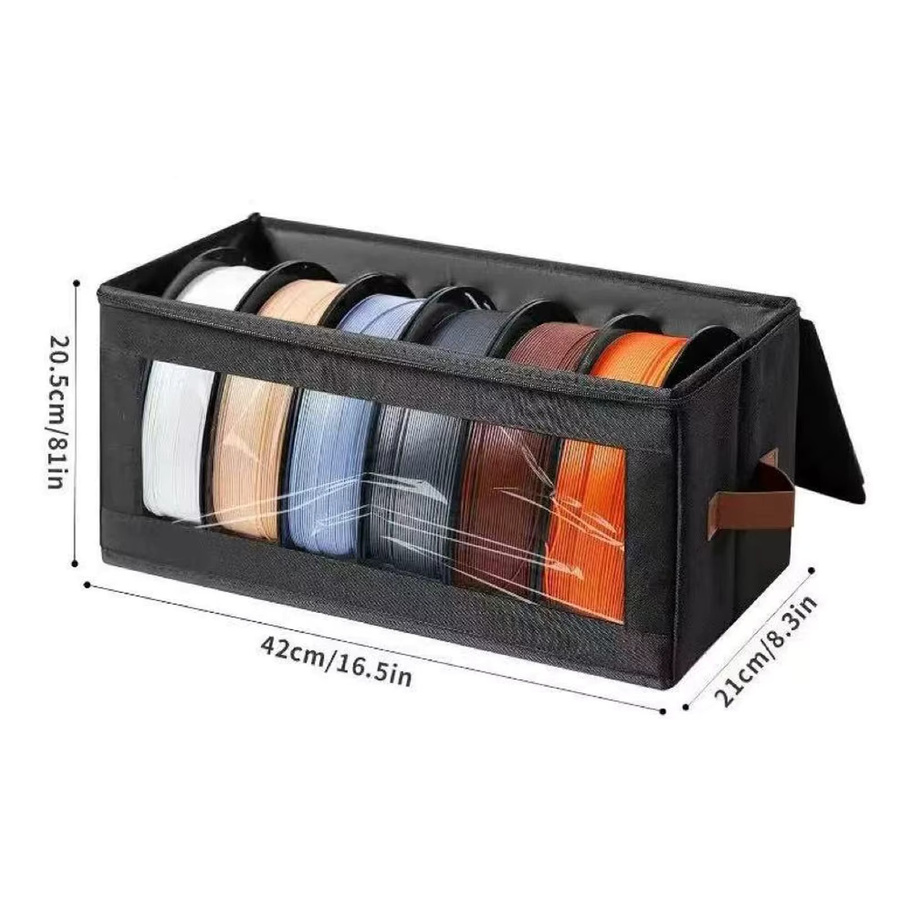 Shunmaii 3D-Drucker Filament-Aufbewahrungstasche für 4 Spulen à 1 kg, Staubdichter Filament-Organizer in Schwarz - Bild 6