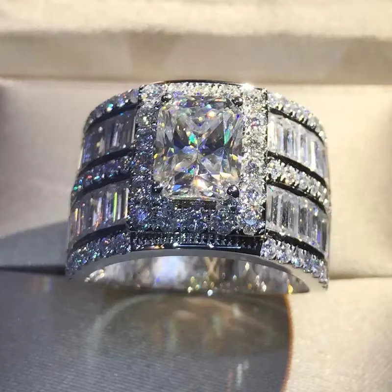 Huitan Ring, Silber, Zirkonia, Damen, Hochzeit, Verlobung - Bild 2