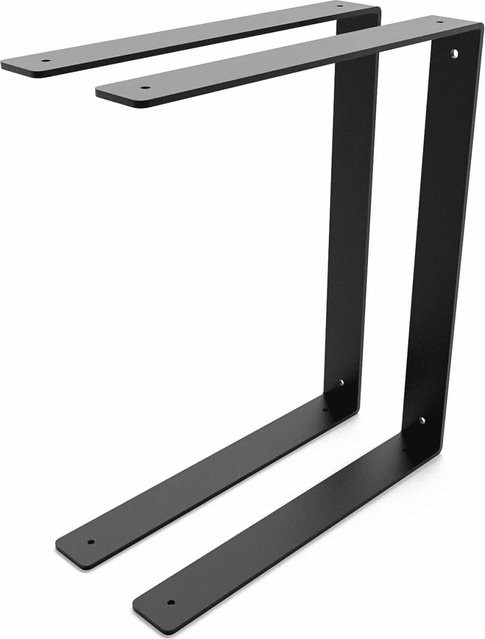 HEVVA Doppelte Regalhalterung HARTENBERG 2er Set Schwarz aus Metall Tiefe: 30 cm - Bild 1