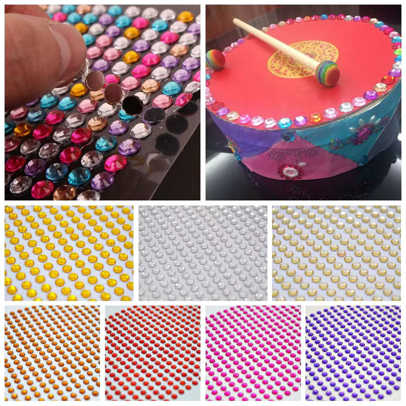 Selbstklebende Kristall Strass Aufkleber aus Acryl in Multicolour für Handy, Auto und Bastelarbeiten - Bild 2