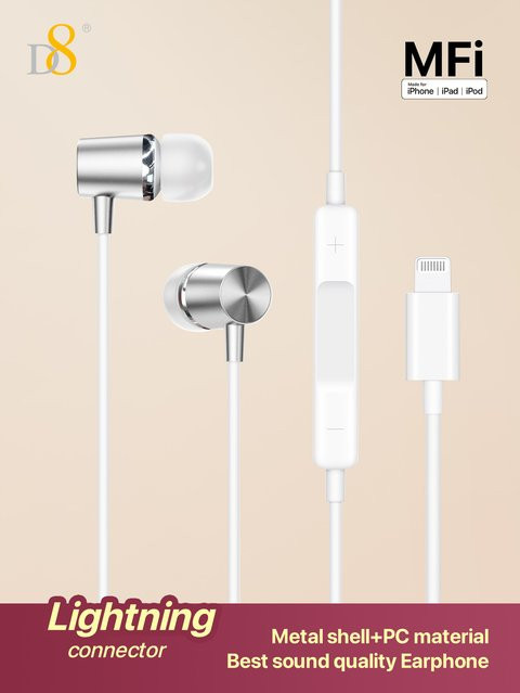 Apple iPhone In-Ear Kopfhörer mit Lightning-Anschluss und Mikrofon, Geräuschisolierend, Lila - Bild 1