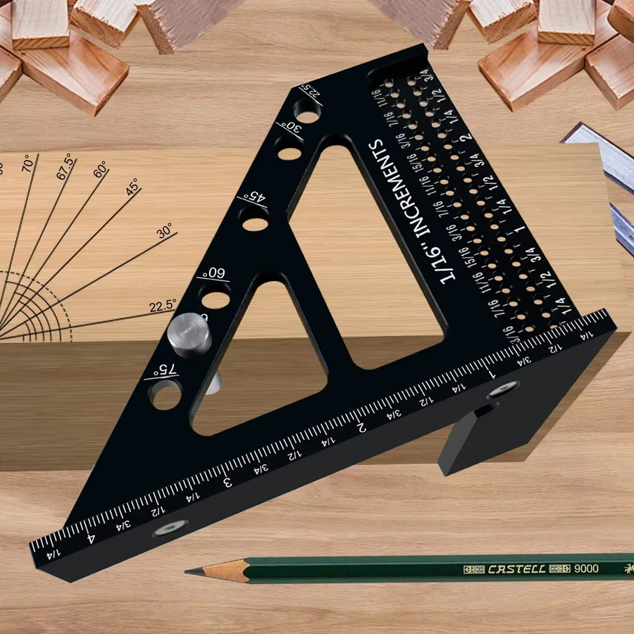 GDART 3D Multi-Winkel Aluminium-Gehrungslineal Winkelmesser für die Holzbearbeitung - Bild 5