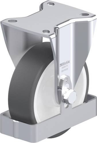 Blickle BH-POTH 125R-1-FS Stahlblech-Bockrolle in Grau und Weiß mit 125 mm Rad-Durchmesser und 350 kg Tragfähigkeit - Bild 1