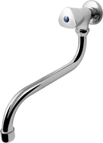 WELLWATER Wasserhahn für das Badezimmer aus Messing, verchromt in Silber, wandmontiert mit schwenkbarem Auslauf und wassersparender Funktion - Bild 1