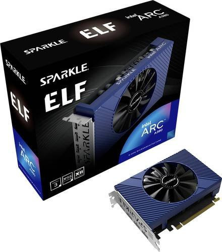 Sparkle Grafikkarte Intel Arc A380 ELF mit 6 GB GDDR6-RAM, PCIe x16, HDMI und DisplayPort, Blau - Bild 1