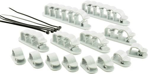 TRU COMPONENTS WCM-SET-TT Kabelhalter selbstklebend, Transparent, 19 Stück - Bild 1