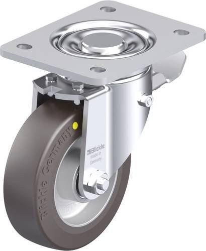 Blickle Stahlblech-Lenkrolle LH-ALST 125K-3-ST-AS in Silber, Rad-Durchmesser: 125 mm, Tragfähigkeit: 370 kg - Bild 1