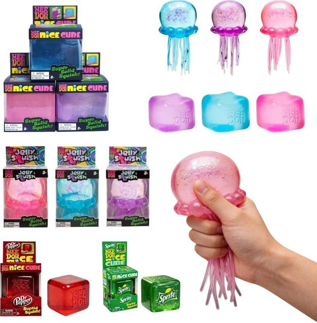 Nee Doh Quallen- & Würfel-Squishy-Spielzeug, weiches Jelly-Quetschspielzeug - Bild 1