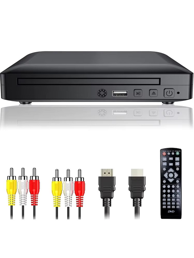 Luxuglow Mini-DVD-Player in Schwarz mit HDMI und USB, Full HD 1080P, unterstützt VCD und CD sowie PAL/NTSC - Bild 6