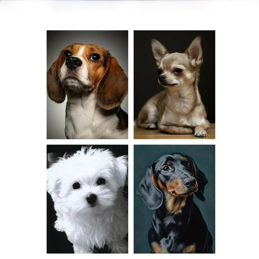 AZQSD Diamant-Malerei-Set Hund mit runden Strasssteinen als 5D-DIY-Kreuzstich für deine Heimdekoration, B/H: 30 x 40 cm - Bild 3