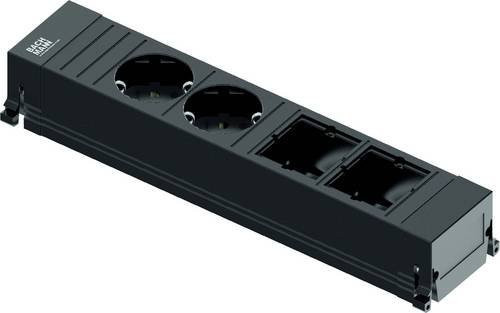 Bachmann POWER FRAME Steckdosenleiste mit 2 Ausgängen, Schwarz, eloxiertes Aluminium (916.0601) - Bild 1