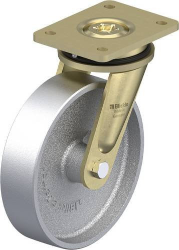 Blickle LS-G 200G Lenkrolle aus verzinktem Stahl in Silber mit einem Rad-Durchmesser von 200 mm und einer Tragfähigkeit von max. 1100 kg - Bild 1