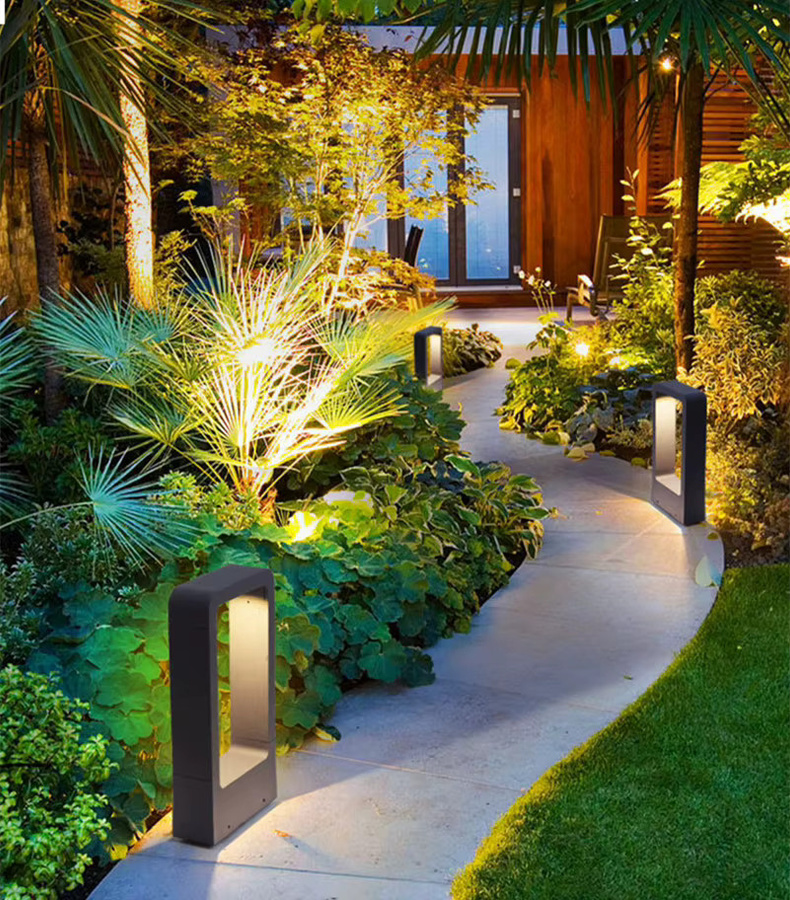 ONDENN COB LED Gartenleuchte 15W Moderne Säulenleuchte Schwarz Warmweiß - Bild 4