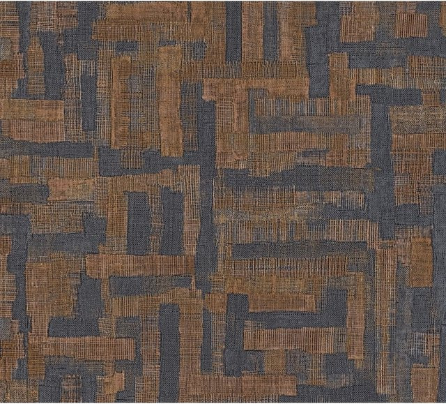 A.S. Création Vliestapete Holzblock Ethno in Braun-Blau, abstraktes Design, B: 0,53 m x L: 10,05 m - Bild 1