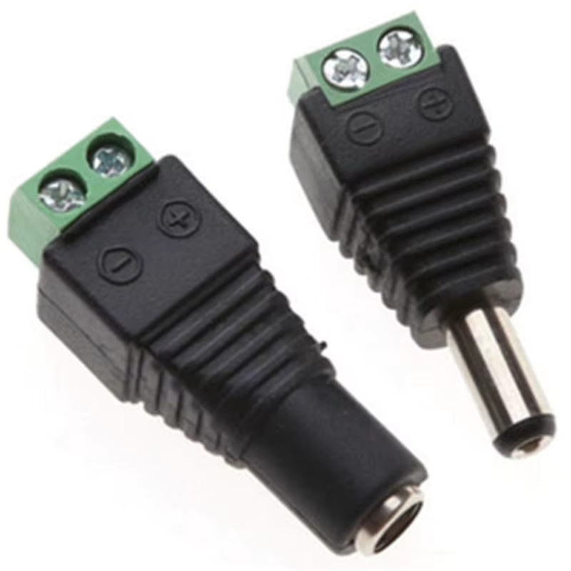 5 Sets DC 12 V Stecker und Buchse für Netzstecker-Adapter, CCTV-Kameras und LED-Streifen in Schwarz - Bild 2