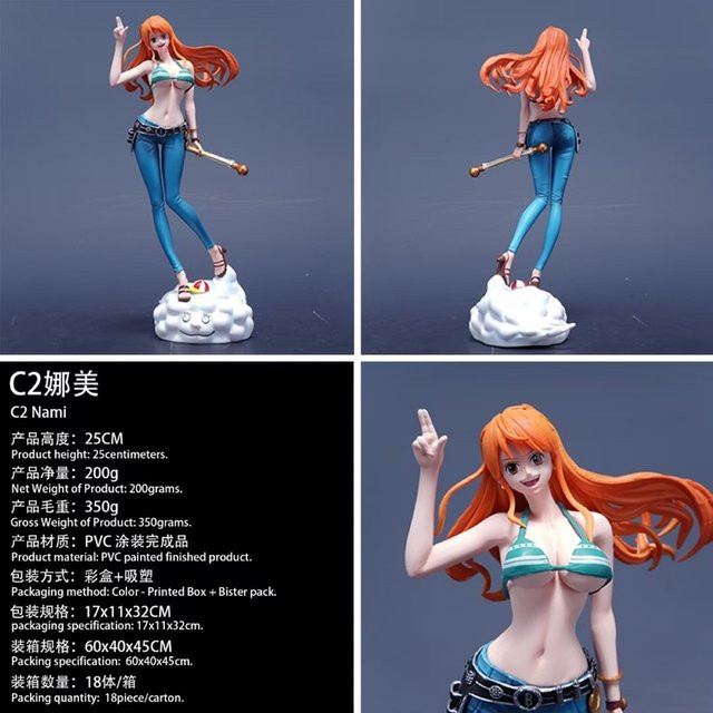C2 Toys One Piece Nami Figur, PVC-Statue, 25cm - Bild 1