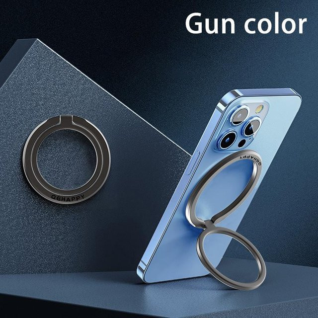 WSSHE Magnetischer Fingerringhalter für MagSafe Smartphones, Handy-Ständer und Griff-Halterung, Schwarz - Bild 1