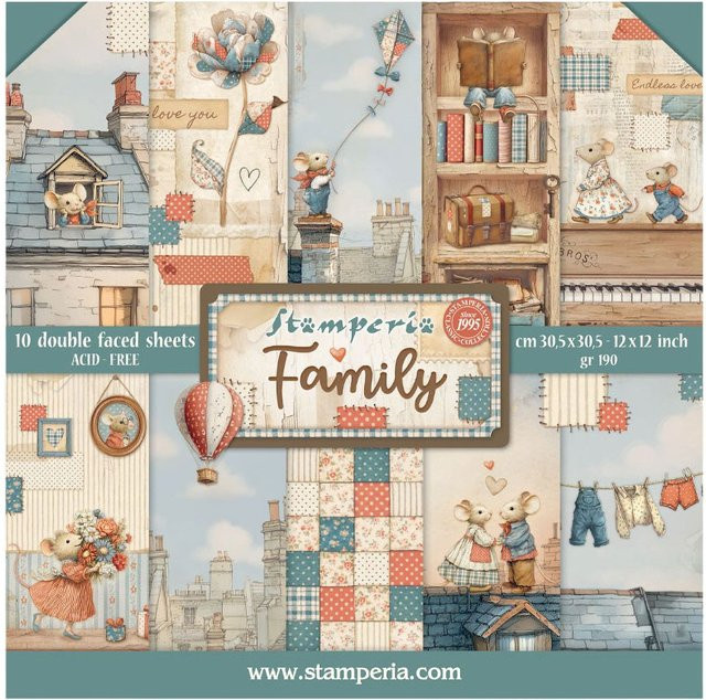 Stamperia Scrapbook-Block Family in Multicolor - Bild 1