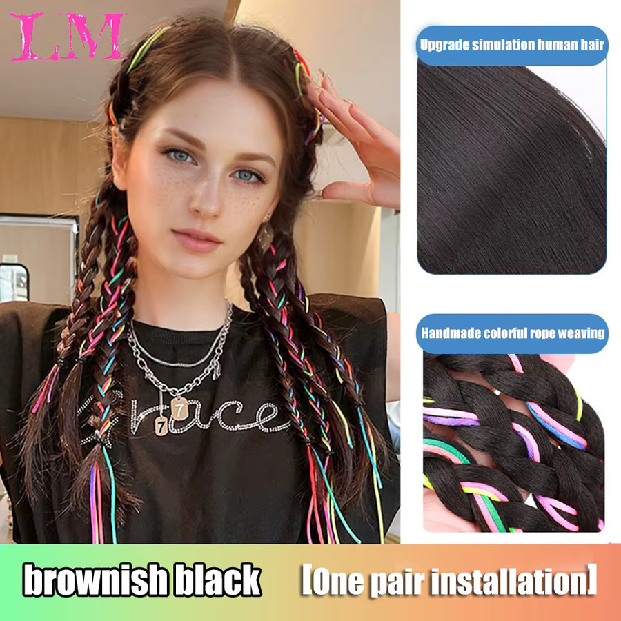 LIANGMO Spicy Girl Pferdeschwanz Perücke, Synthetischer Zopf, bunte Farben - Bild 5