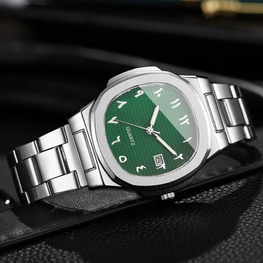 RUNERR Armbanduhr Quarz, Edelstahl, Grün, Herren, 2-teiliges Set - Bild 3
